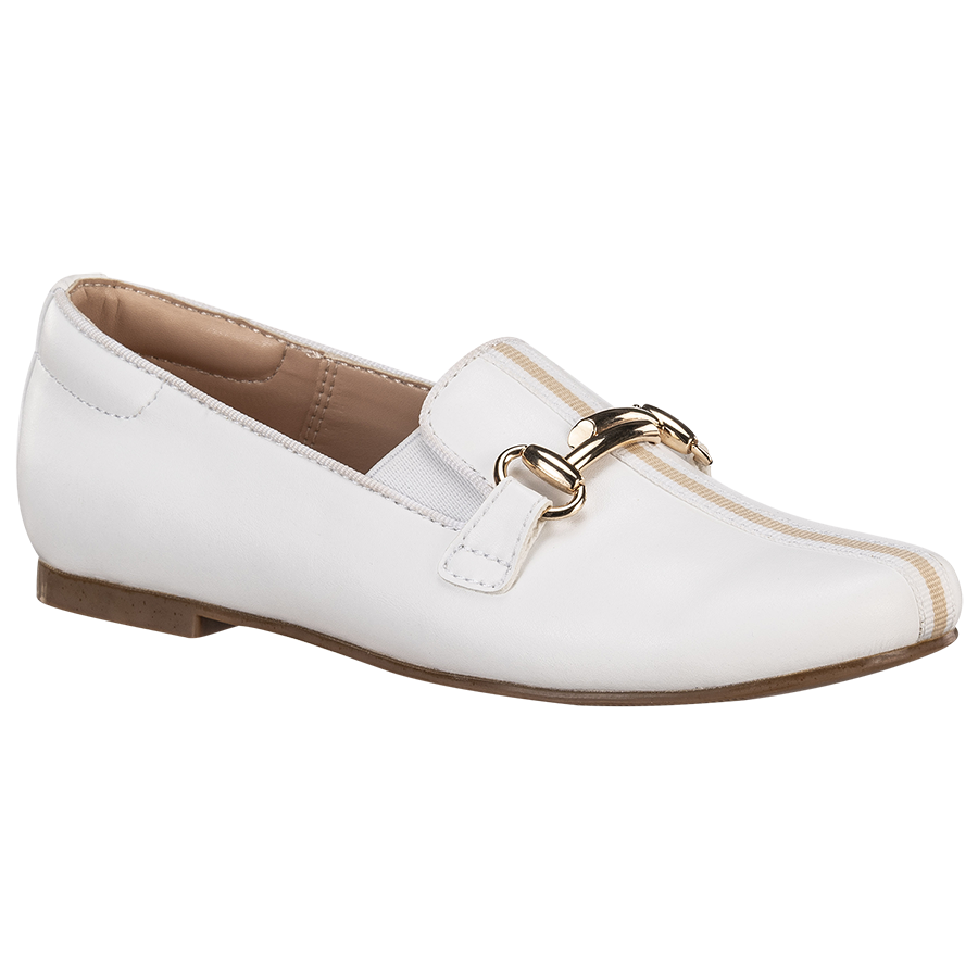 Ponpano Adriana Metallic B Loafer White
