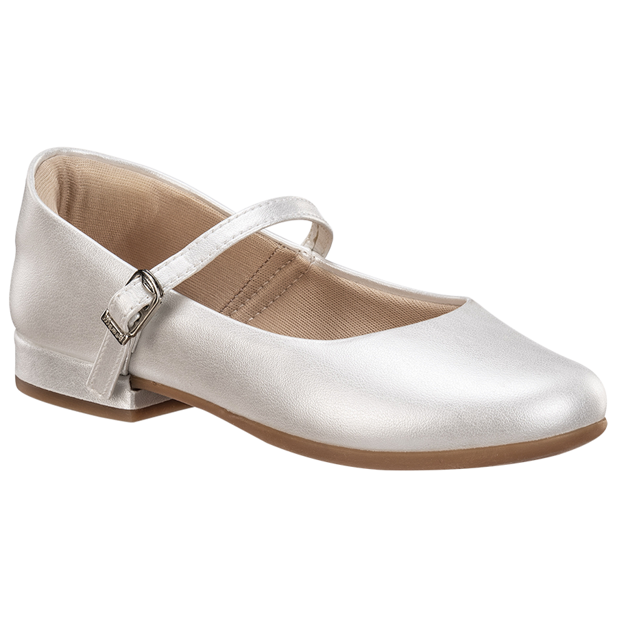 Ponpano Pumps Buckle Shoes White