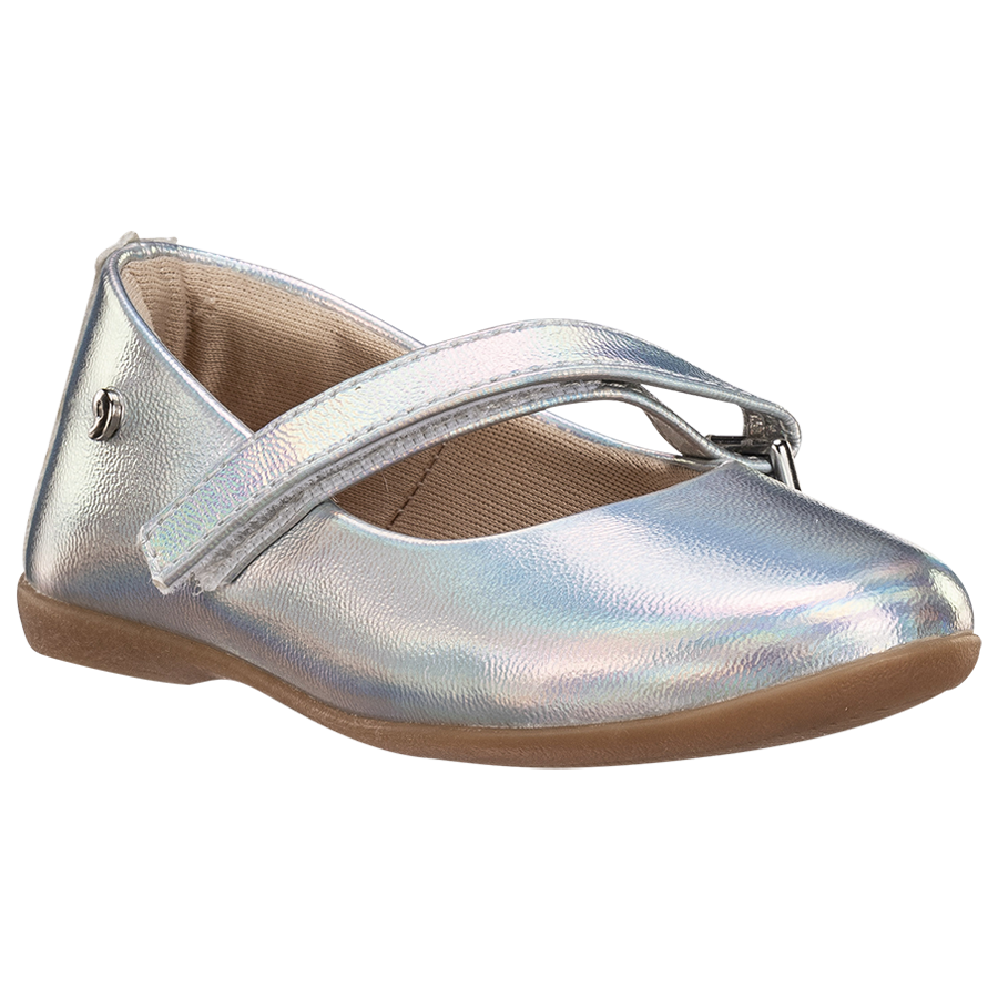 Ponpano Pump Velcro Shoes Silver