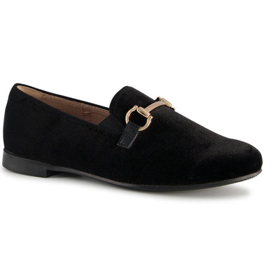 Ponpano Sari Classic Buckle Loafer Dress Black