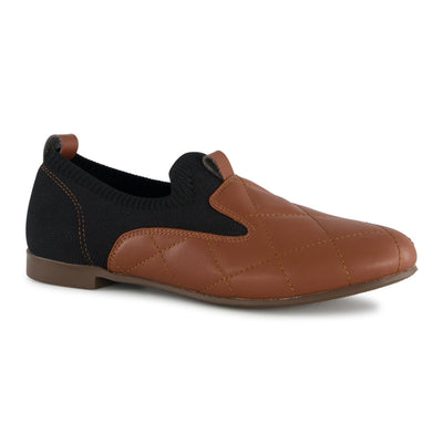 Ponpano Sari Quilt Loafer Camel
