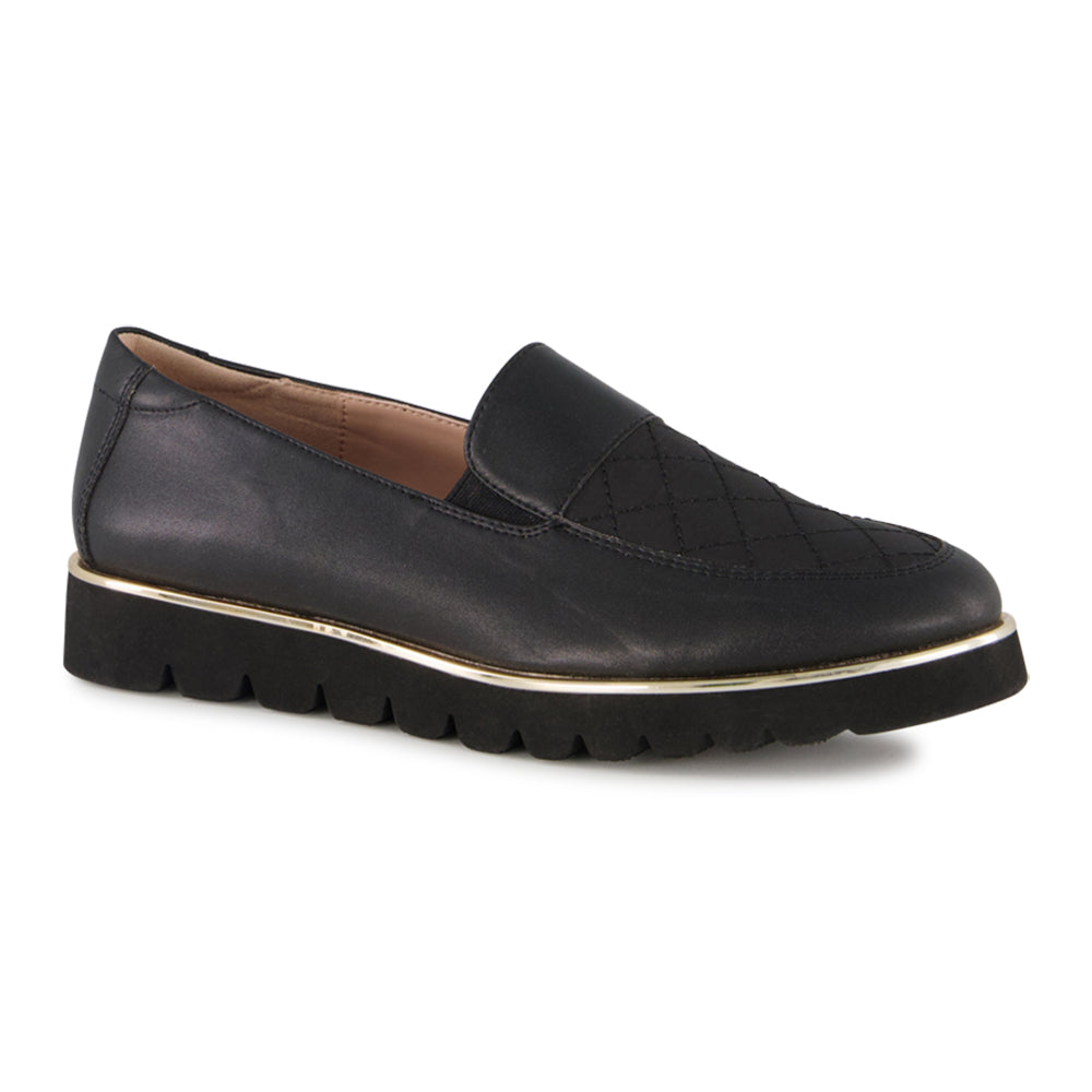Ponpano Mali Quilt Loafer Black