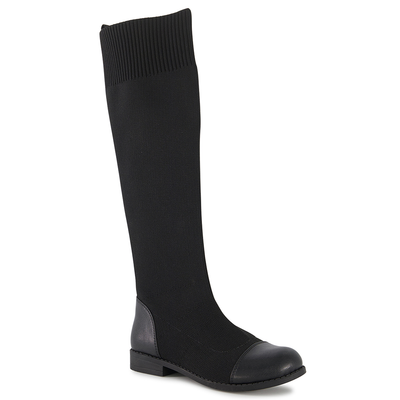 Ponpano Mary Tricot B High Slip-On Boots Black