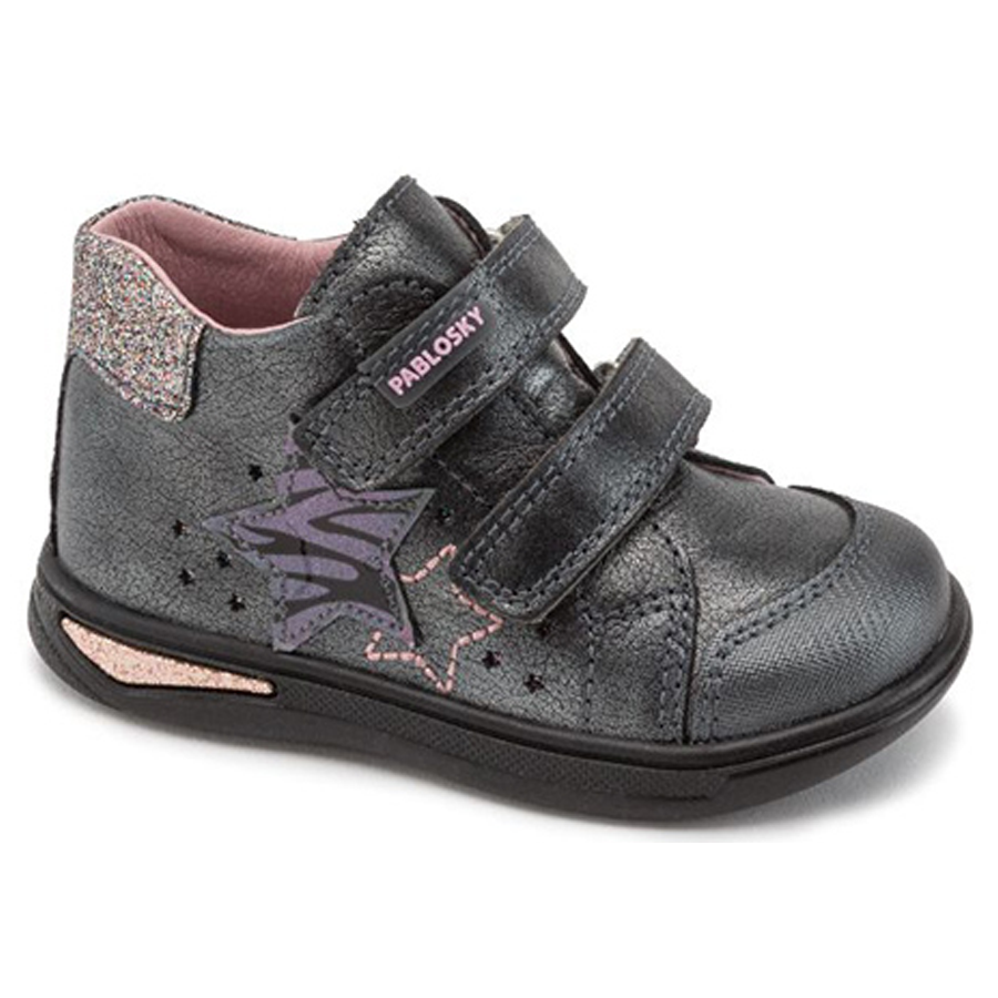 Pablosky Isabel Star A Genuine Leather Shoes Dark Grey